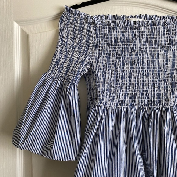 ZARA Off the Shoulder Striped Top - Picture 2 of 5